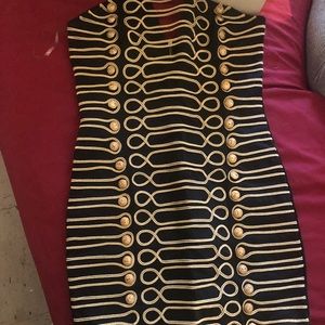 Black & gold mini dress